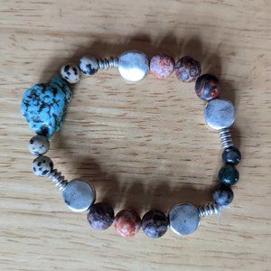 Handmade Semi-Precious Stone Beaded Stretch Bracelet (10/24)